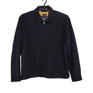 Mens Indigo Palms Jacket Size Large Full Zip Black Wool Polyamide Cashmere